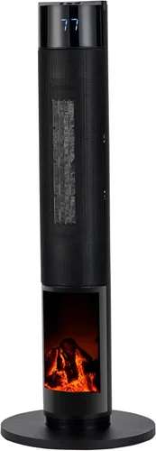 Uthfy Calentador de Espacio para Habitación Grande, Calentador de Chimenea Eléctrico Portátil de Torre de 1500W, Calentador de Cerámica PTC