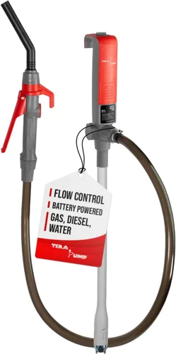 Miniatura 12 de TERA PUMP Bomba de transferencia de combustible a pilas - Bomba de transferencia de líquidos de admisión telescópica (2.6 GPM) para gas, E15, E85