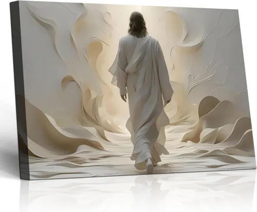Miniatura 16 de Cuadro enmarcado de cruz de Jesús en lona para pared, arte impreso en blanco y negro, pintura cristiana, póster inspiradora, Jesús católico