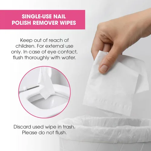 Miniatura 7 de Diamond Wipes Toallitas removedoras de esmalte de uñas con aloe vera, almohadillas quitaesmalte de uñas de acetona, 50 toallitas envueltas