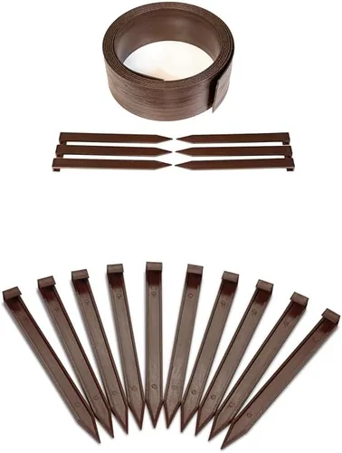 Miniatura 14 de EasyFlex Borde compuesto para excavar paisaje con estacas de anclaje, borde superior recto de 4.5 pulgadas, borde de borde de jardín, kit de 20 Negro