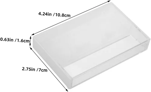 Miniatura 2 de Caja de almacenamiento de cinta de casete vintage, soporte de plástico transparente para casetes de música, joyería y organización de cristal