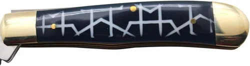 Miniatura 4 de Cuchillo de bolsillo manual plegable para uso diario de la colección Old Ram Trapper con mango de resina lisa (5134-5)