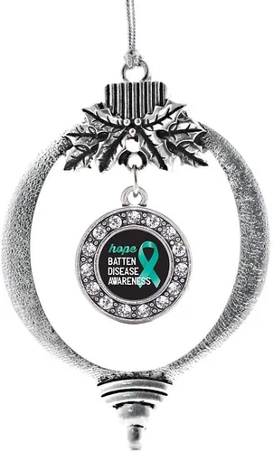 Miniatura 176 de Inspired Silver - Twin One - Adorno festivo de Navidad de plata - Adorno festivo de árbol de Navidad con dije de círculo y circonita cúbica