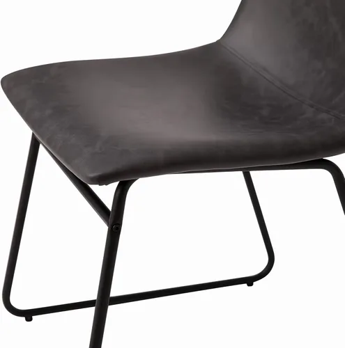 Miniatura 7 de Flash Furniture Butler LeatherSoft - Juego de 2 sillas de altura para mesa de comedor de 18 pulgadas, estilo moderno de mediados de siglo