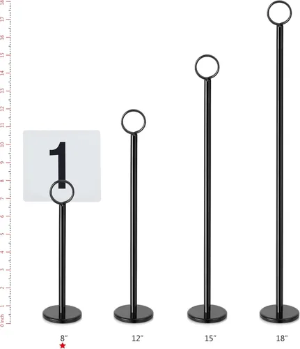 Miniatura 4 de New Star Foodservice 27693 - Soporte para tarjetas de números de mesa con clip de anillo, con tarjetas de números, 1 a 24, juego de 24, 8 pulgadas