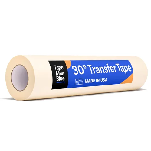 TapeManBlue Cinta de transferencia para vinilo, 30 pulgadas x 300 pies, papel con adhesivo Layflat. Cinta de aplicación hecha en Estados Unidos para