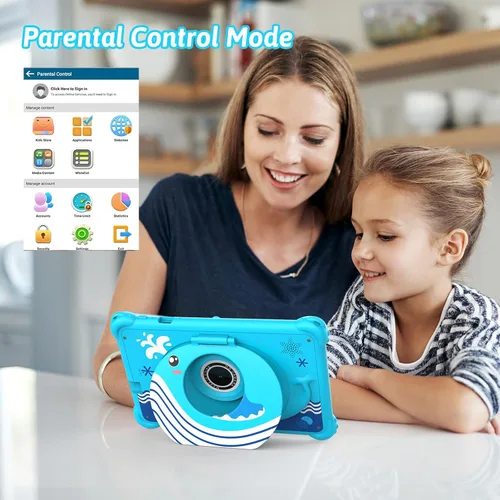 Miniatura 2 de Tablet infantil de 7 pulgadas para niños pequeños, Android 12, 4 GB de RAM, 32 GB de ROM, WiFi, Bluetooth, pantalla IPS de protección ocular segura
