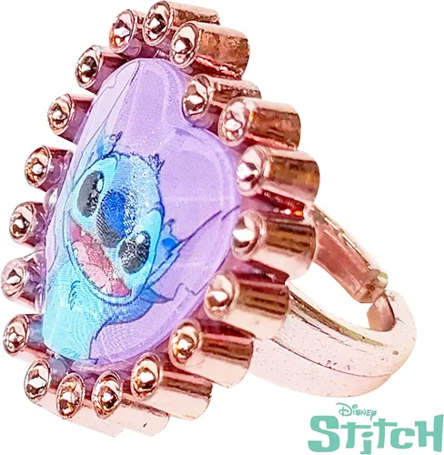 Miniatura 5 de LUV HER Disney Stitch Girls BFF - Juego de 6 piezas de joyero de juguete con 2 anillos, 2 pulseras de cuentas y pinzas para el cabello a presión a