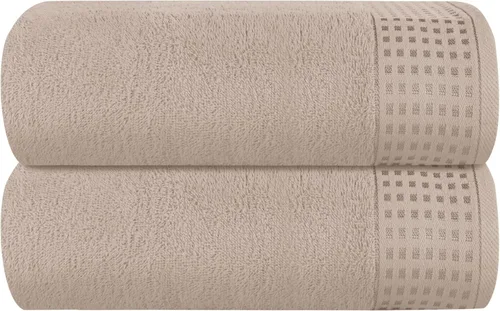 Miniatura 111 de GLAMBURG Juego de 2 toallas de baño de gran tamaño 100% algodón, 28 x 55 pulgadas, ultra suaves, altamente absorbentes, compactas, de secado rápido