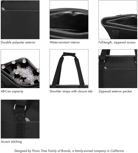 Miniatura 9 de PICNIC TIME NCAA Tahoe XL Tote Cooler Bag, Versatile Insulated Cooler Bag with 48-Can Capacity, Soft Insulated Tote with Water-Resistant