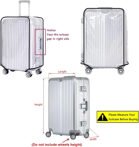 Miniatura 3 de Yotako Protectores de cubierta de maleta de PVC transparente 24 28 30 pulgadas cubierta de equipaje para maleta con ruedas, Transparente