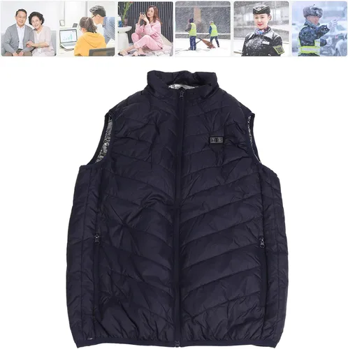 Miniatura 5 de Emoshayoga USB Heated Vest, 11 Heating Zone Blue Electric Heating Vest 3 Gears Adjustable Lightweight for Street Work