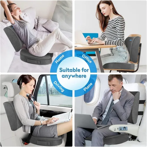 Miniatura 7 de CloudBliss Cojín de asiento, cojín para silla de oficina, cojín de asiento de automóvil, almohada de apoyo lumbar para silla de oficina, almohada