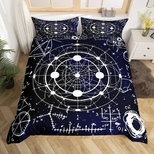 Miniatura 12 de Erosebridal Juego de ropa de cama con temática científica tamaño individual para niños y niñas, adolescentes, regalos de regreso a clases, funda