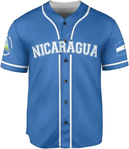 Miniatura 2 de Camiseta de béisbol de Nicaragua personalizada, camiseta de béisbol de Nicaragua personalizada para hombres y mujeres, camisas nicaragüenses