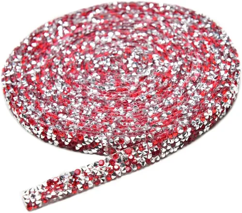 Miniatura 7 de Cinta de diamantes de imitación AB de 5 yardas, cinta brillante para planchar con diamantes de imitación para planchar, rollo de malla de resina
