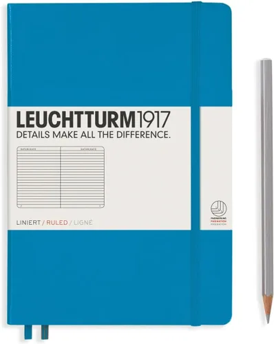 Miniatura 92 de LEUCHTTURM1917 - Cuaderno de tapa dura mediano A5 con 251 páginas numeradas para escritura y diario (verde menta, con puntos)