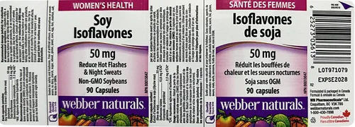 Miniatura 3 de Webber Naturals Isoflavonas de soja 50 mg 90 cápsulas