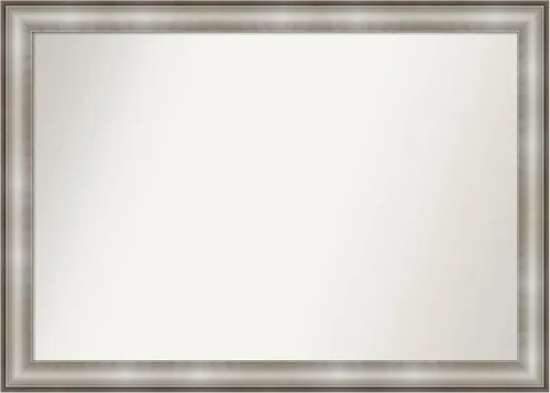 Miniatura 68 de Amanti Art Espejo de baño plateado para sobre fregadero, 28 x 47 pulgadas, espejo rectangular de plata imperial, marco de madera tradicional de gran
