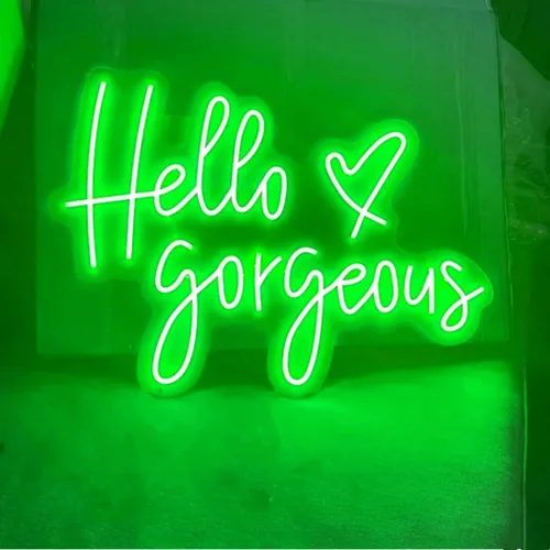 Miniatura 19 de Letrero de neón LED con texto en inglés «Hello Gorgeous LED», luz nocturna de neón para pared, fiesta de cumpleaños, boda, bar, club, decoración