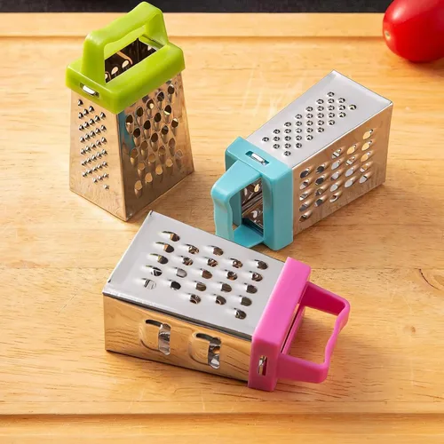 Miniatura 8 de Ciieeo 15 piezas de mini rallador de queso, cortador de verduras de mano de acero inoxidable, rallador de caja para cocina, queso, ajo, jengibre