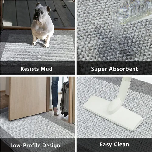 Miniatura 5 de REFETONE Alfombra para Puerta Interior, Alfombra para Puerta Delantera y Trasera, Antideslizante Absorbente Resistente a la Suciedad, Alfombra