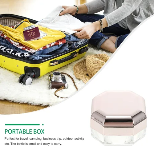 Miniatura 9 de EXCEART Caja de polvo de 4 piezas de polvo cosmético Contenedor de polvo de cuerpo vacío Envase de polvo de maquillaje Puff después de baño Puff