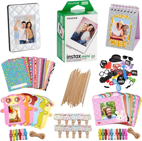 Fujifilm Instax Mini 8,9,11,12 Kit de accesorios para cámara incluye – Fuji Instant Film 20 hojas + paquete premium de más de 60 piezas para