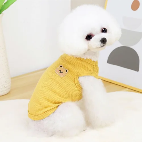 Miniatura 5 de Camisas de algodón para perros y gatos - Chalecos sin mangas suaves, transpirables y elásticos para perros pequeños y medianos