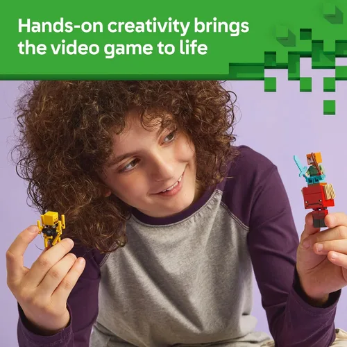 Miniatura 5 de LEGO Minecraft The Nether Lava Battle Toy and Playset – Juguete de construcción de Minecraft para niños a partir de 6 años – Alex, Wither Skeleton