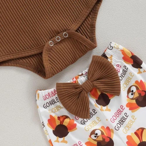 Miniatura 80 de Kuriozud Conjunto de mameluco con volantes para bebé recién nacida, con volantes, lindo conjunto de pantalones acampanados con diadema