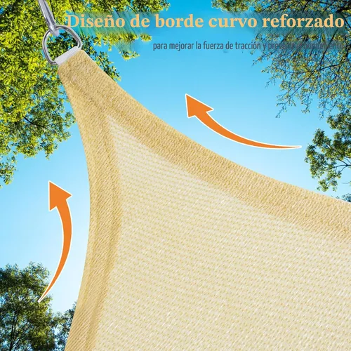 Miniatura 5 de Shade&Beyond - Toldo triangular tipo vela de 12'x12'x12' con toldo permeable de arena para patio, jardín, terraza, pérgola