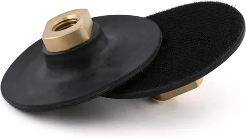 Miniatura 10 de Almohadilla de respaldo de goma de 5 ", almohadillas de respaldo negras, soporte de gancho y bucle 5/8-11 rosca para amoladora angular, 1 unidad