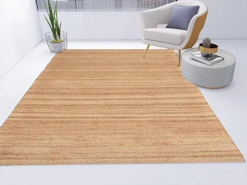 Miniatura 8 de Antep Rugs Alfombra de fibra de yute tejida a mano natural para interiores 8x10 (Natural, 7'10" x 10')