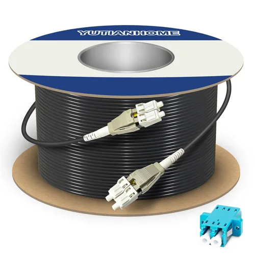 Miniatura 11 de Uniboot OM3 Cable de fibra óptica blindado para exteriores LC a LC de 100 pies (98.4 ft), cable de conexión multimodo de 40 GB/10 GB dúplex 50/125