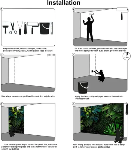 Miniatura 7 de Bormia - Papel tapiz de pared verde Monstera con hojas de plátano, hojas de plátano, sin costuras, calcomanías de pared para sala de estar, 034