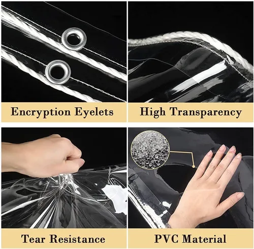Miniatura 3 de Lona de PVC transparente, resistente al agua, con ojales (3.3 x 4.9 pies (3.3 x 4.9 ft))