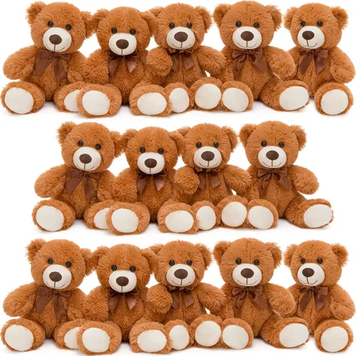 Miniatura 30 de MorisMos 10 Osos de Peluche a Granel para Baby Shower, Osos de Peluche Lindos de 14 Pulgadas Animales de Peluche de Felpa, Pequeños Osos de Peluche