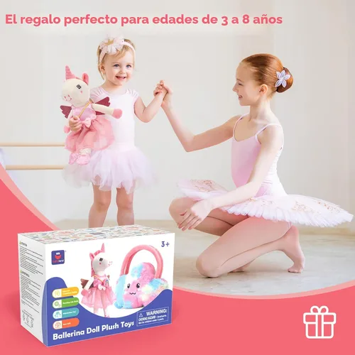 Miniatura 8 de Juguetes de unicornios para niñas de 4 a 6 años, muñeca de bailarina, juguetes de peluche para niñas de 4 a 5 años, muñeca de ballet con bolsa
