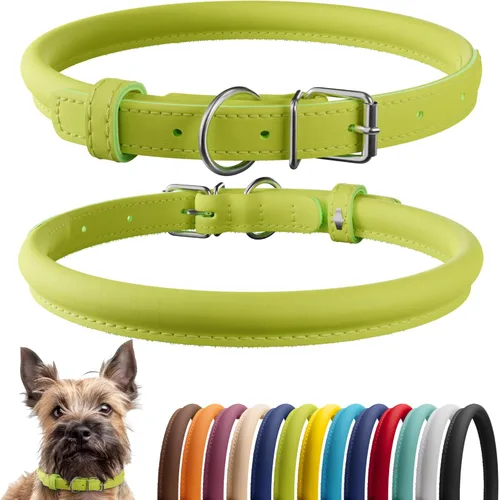 Miniatura 92 de CollarDirect Collar de perro con tachuelas, collares de cuero para mascotas para perros pequeños, medianos y grandes, acolchado suave, marrón, negro