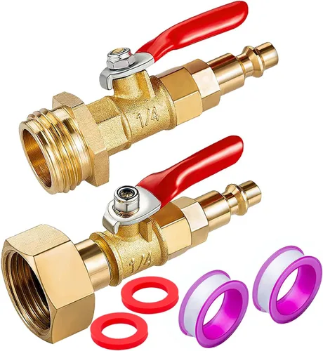Miniatura 9 de Mini Válvula de Bola de Latón Sin Plomo con Interruptor de Cierre, Conexión de Compresión de 1/4 pulgada por Conexión de Compresión de 1/4 pulgada