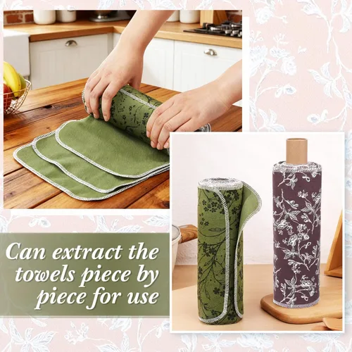 Miniatura 4 de Redbaker 50 piezas de toallas de papel reutilizables, paños de cocina sin papel, paños de algodón lavables, toallas de papel absorbente