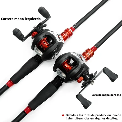 Miniatura 6 de Kilitn Combo de Caña de Pescar y Carrete, Combo de Baitcasting Carrete de Baitcast, 6 Pies 7 Pies 2 Piezas, Caña de Fibra de Carbono Envuelta