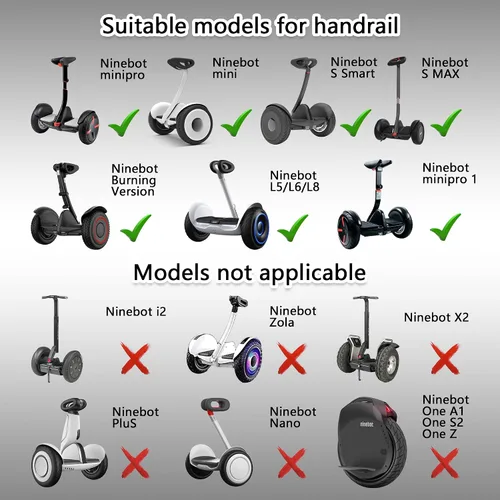 Miniatura 2 de Ninebot - Repuesto para manillar Ninebot miniPRO miniLITE S Self Balance Hoverboard con mango ajustable, liberación de presión de rodilla
