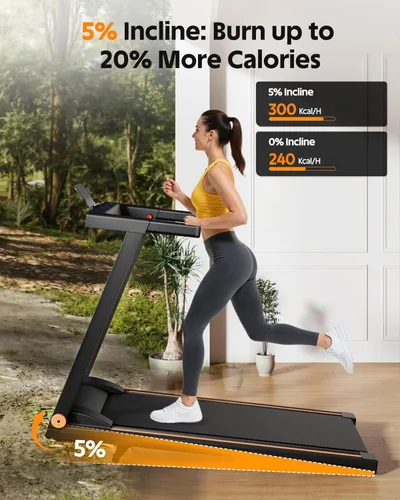 Miniatura 2 de 5% Incline Walking Pad Treadmill, 300LB Capacity Folding Treadmills for Home, Walking pad with Handle bar, 3.0 HP Quiet Dual Cushion System