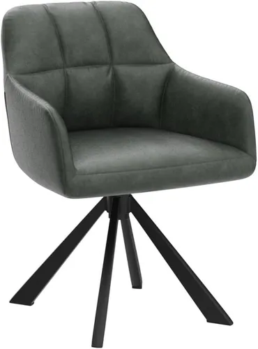 Miniatura 5 de EALSON Cómoda silla de escritorio de terciopelo moderna para computadora, sin ruedas, silla giratoria con brazo de respaldo medio para sala de Beige