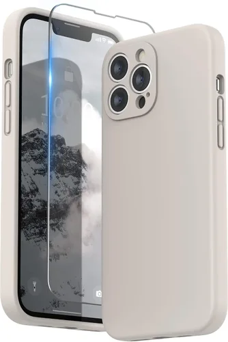 Miniatura 23 de SURPHY Funda compatible con iPhone 13 Pro Max con protector de pantalla, (protección de cámara + forro de microfibra suave), funda de silicona Negro