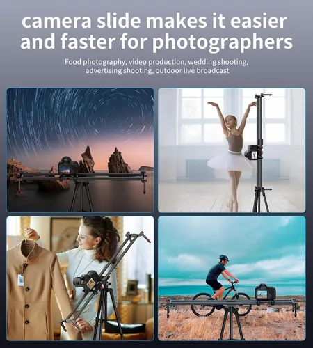 Miniatura 8 de Zecti Estabilizador de cámara deslizante de 16 "/40 cm Carril de fibra de carbono ajustable para cámara DSLR Video Movie Fotografía Videocámara