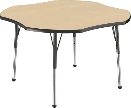 Miniatura 77 de FDP Clover Mesa de Actividades Escolar y de Oficina (48 x 48 pulgadas), patas estándar con deslizadores giratorios para entornos de asientos